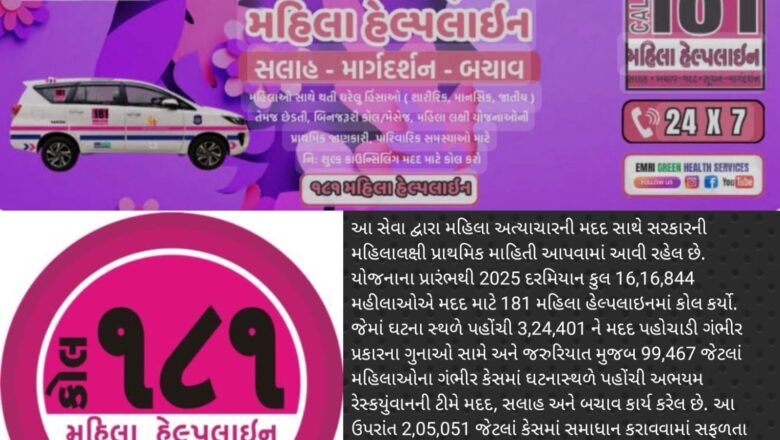 8 માર્ચ 2025 આંતરરાષ્ટ્રીય મહિલા દીવસના રોજ 181 અભયમ મહિલા હેલ્પલાઈનને સફળતાના 10 વર્ષ પૂર્ણ